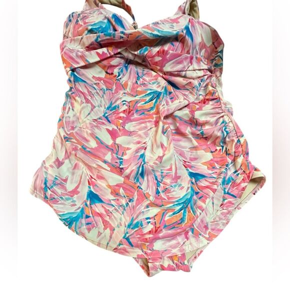 Kim Gravel x Swimsuits For All Sarong 1-Piece Fully lined. Maui Sherbet Size 16 - Picture 6 of 9